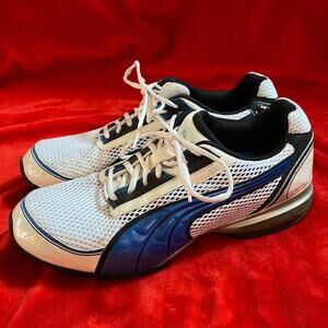 Puma White & Blue Running Shoes